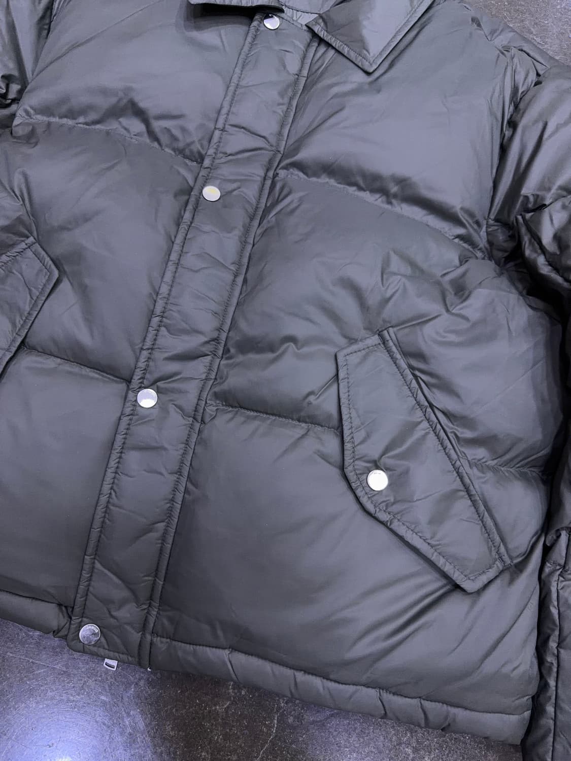 키뮤어 카라 숏 다운 패딩점퍼 카키 L 상품이미지4