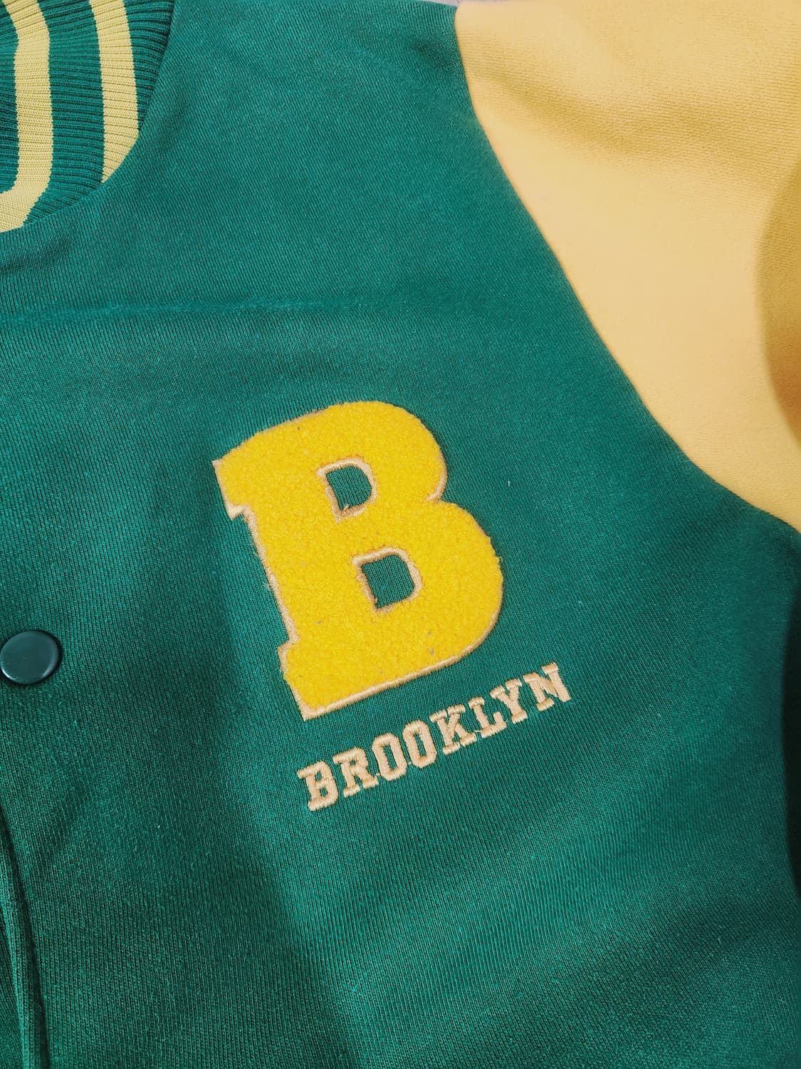 BROOKLYN INDUSTRIES 옐로우 그린 바시티 재킷 상품이미지4