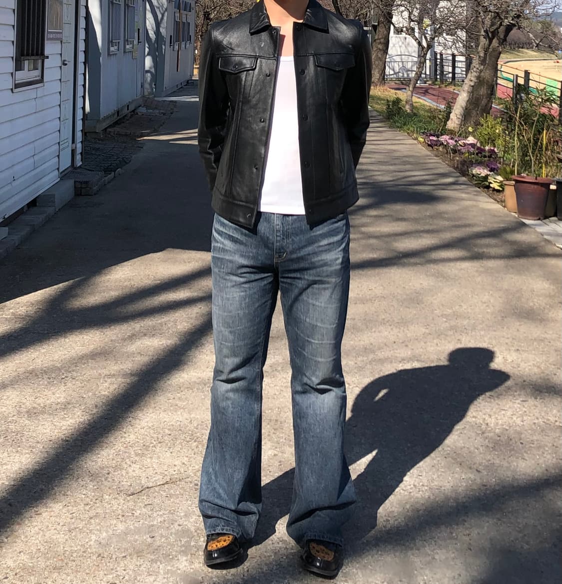 TNGT 램스킨 레더 트러커 자켓 상품이미지3