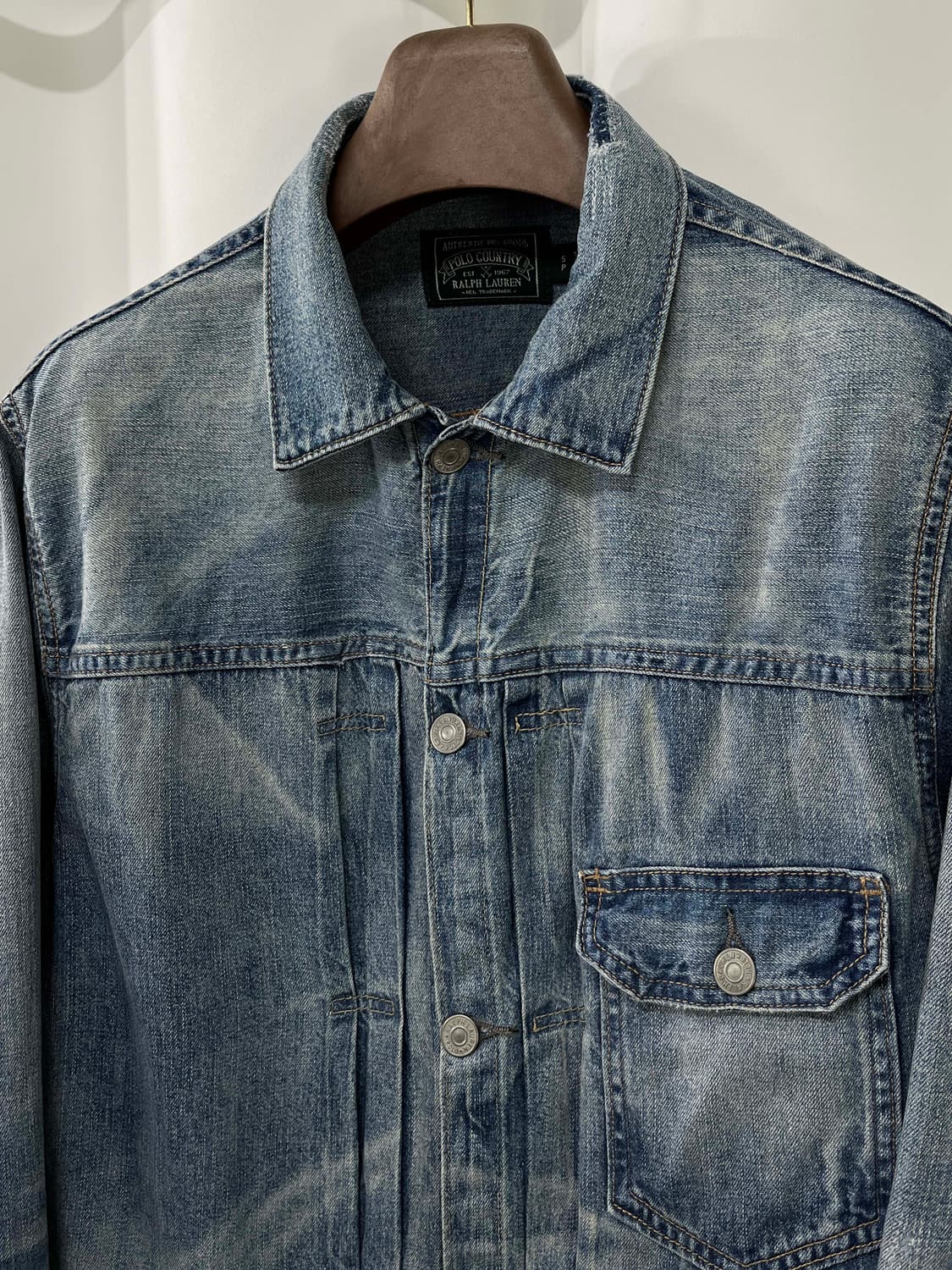 폴로 컨트리 Type1 디스트레스드 리페어 트러커 데님자켓 상품이미지6