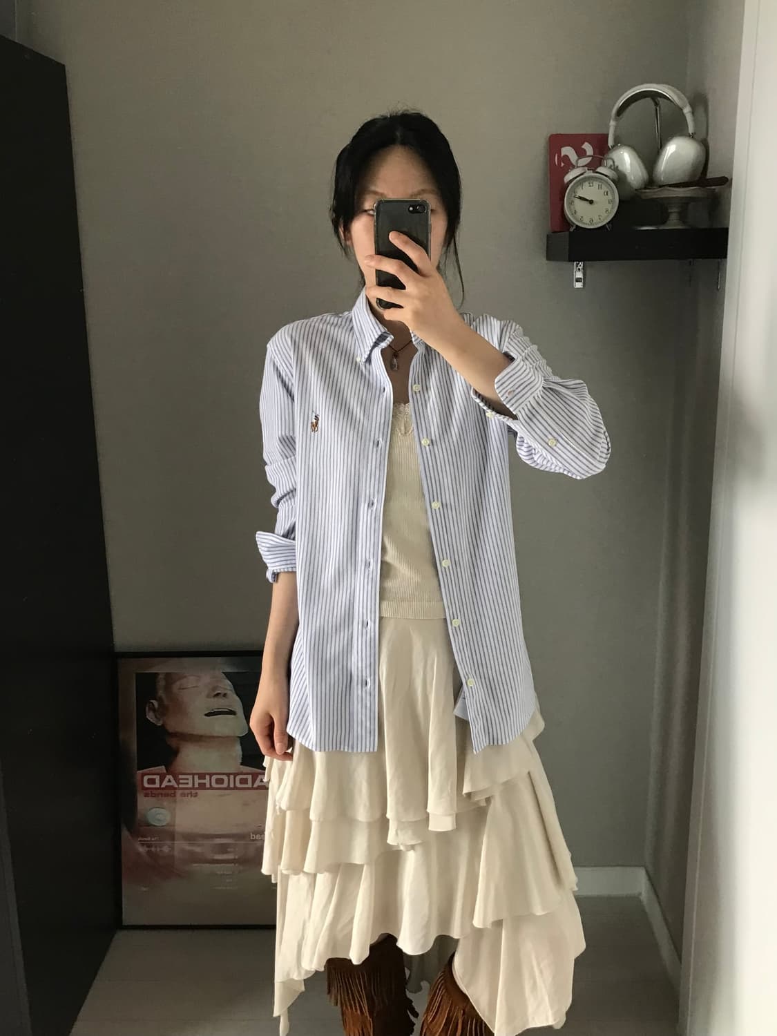 폴로 랄프로렌 포니로고 스트라이프 KNIT OXFOR 셔츠 . 상품이미지2