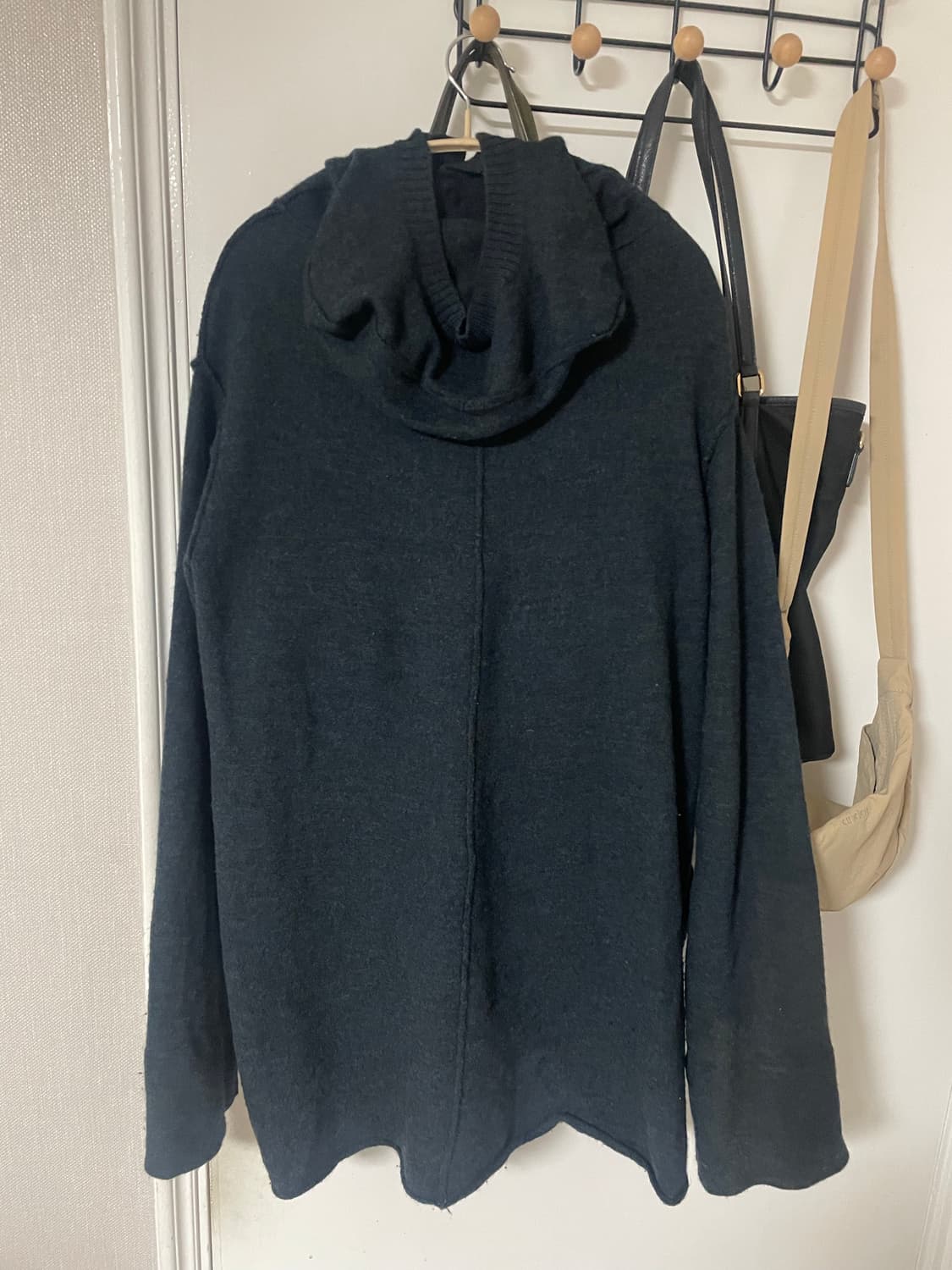 요지야마모토 후드 니트 코트 상품이미지3