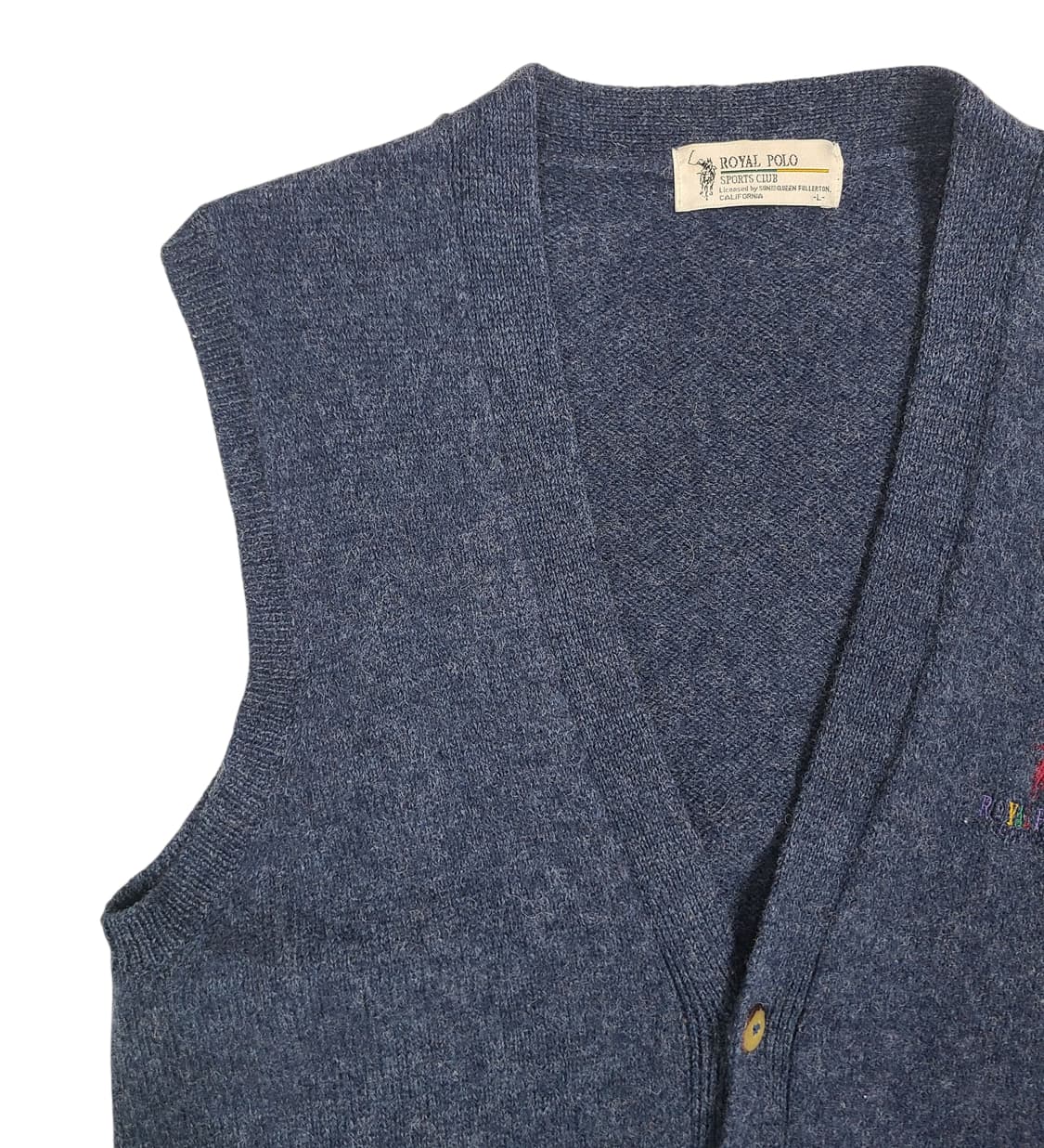 Royal Polo Sports Club 멜란지 블루 니트 베스트 상품이미지3
