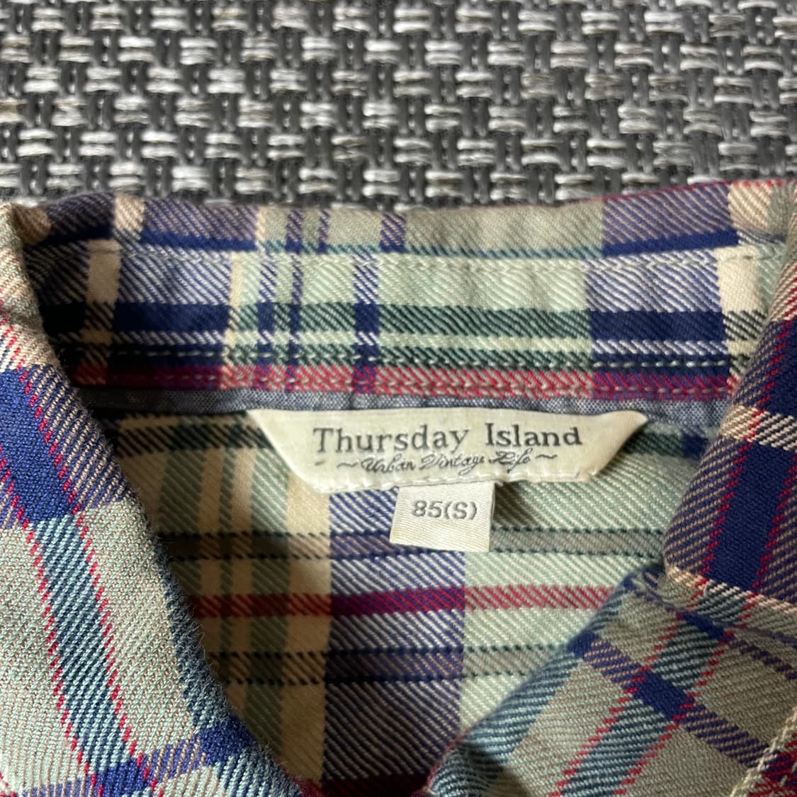 써스데이 아일랜드 빈티지 컬러 투포켓 체크 긴팔 셔츠 85 상품이미지5