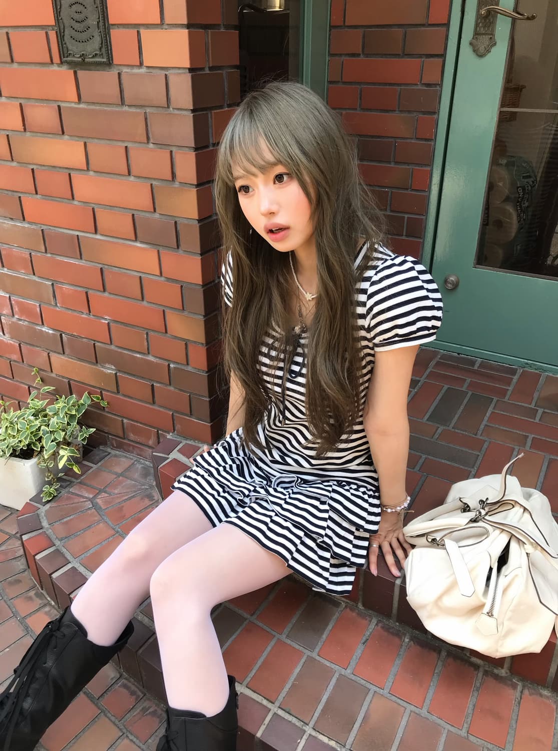 버버리 스트라이프 퍼프 캉캉 원피스 상품이미지2