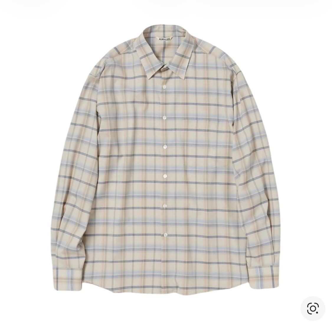 [4] 오라리 슈퍼 라이트 울 체크 셔츠 라이트 베이지 24SS 상품이미지1