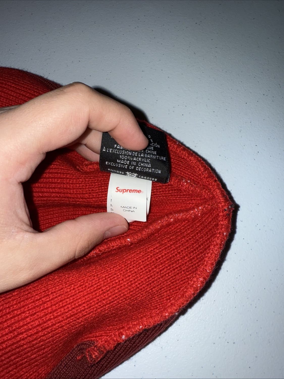 22FW 슈프림 X 뉴에라 스플릿 비니 레드 상품이미지3