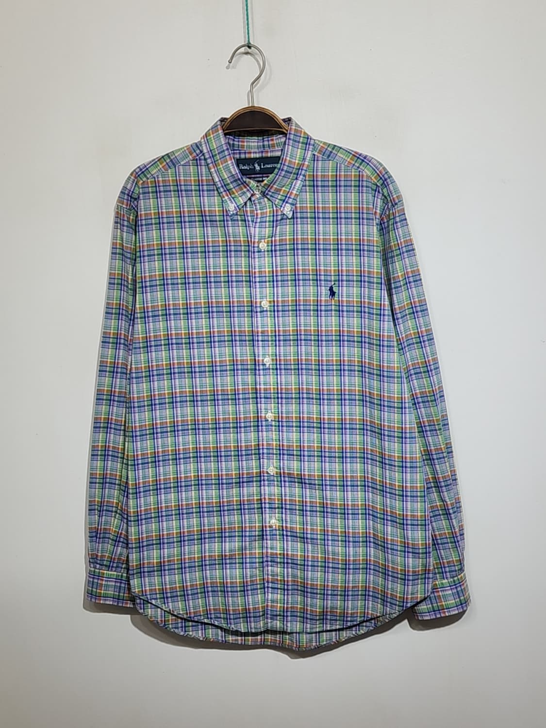 (L) 랄프로렌 폴로 남방 체크 셔츠 로고 캐주얼  상품이미지1