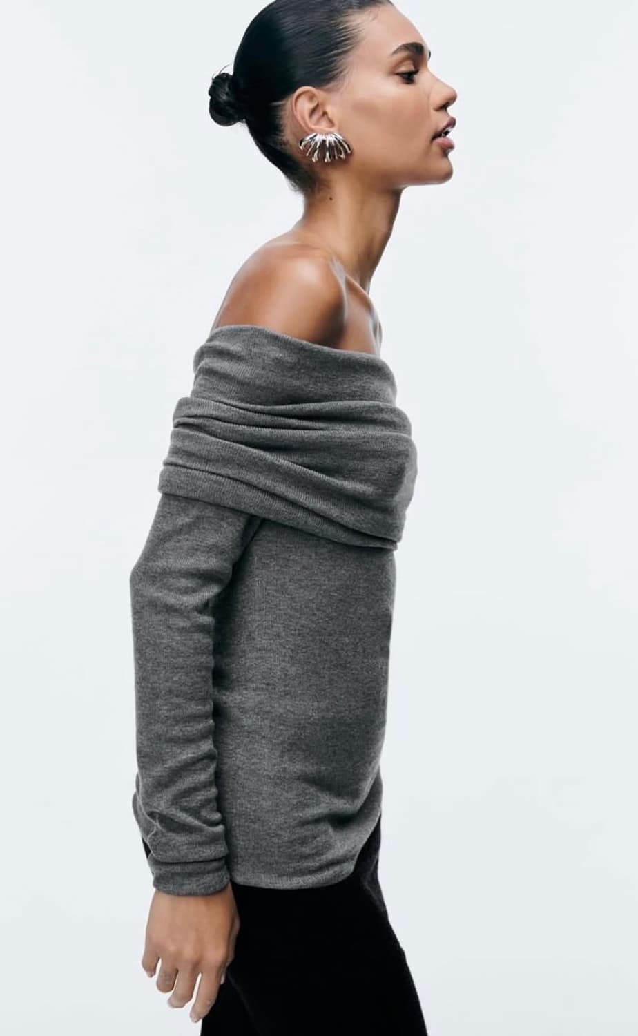 자라 오프숄더 다크그레이 M 상품이미지2