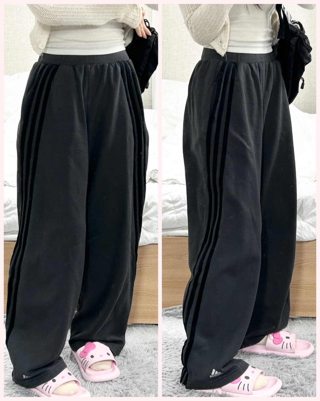 아디다스 차콜 삼선 코튼 트레이닝 팬츠 상품이미지1