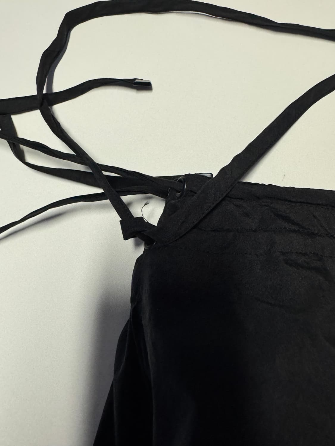 여성 더오픈프로덕트 사이드 스트링 나일론 스커트 2 블랙 상품이미지3