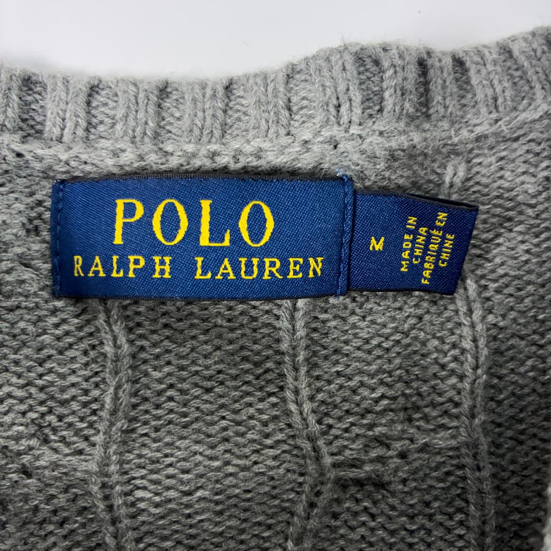 Polo  폴로 랄프로렌 자수 코튼 그레이 꽈배기 니트  상품이미지5