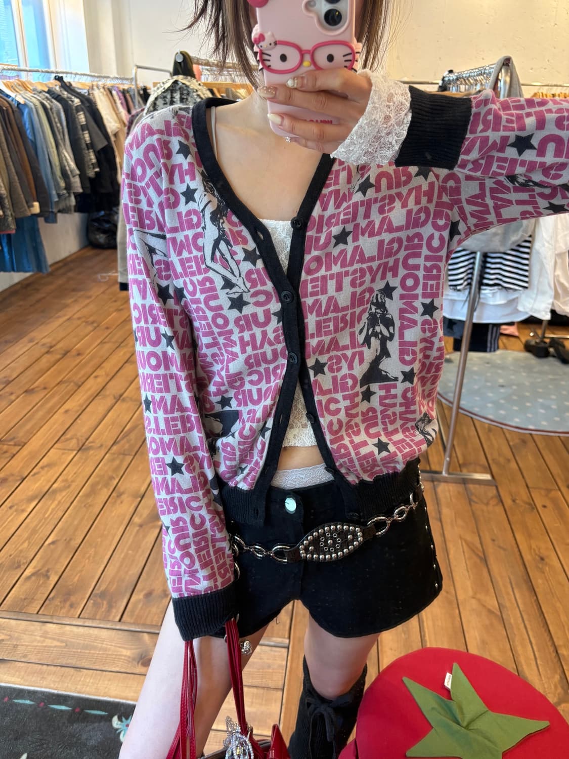 히스테릭글래머 핑크 스타 가디건 상품이미지4