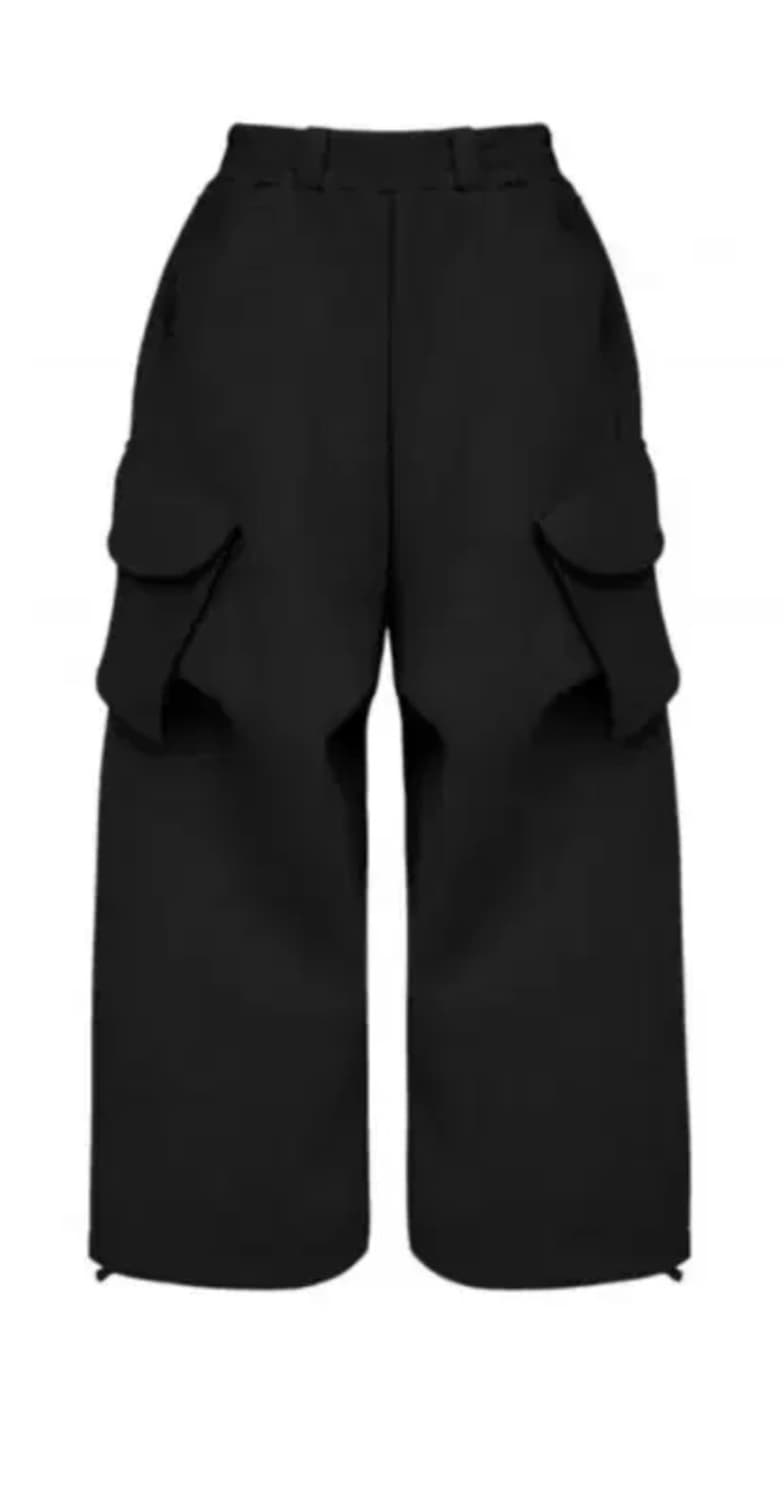 mjd 코인서울 와이드 카고 스웨트 팬츠 블랙 상품이미지1