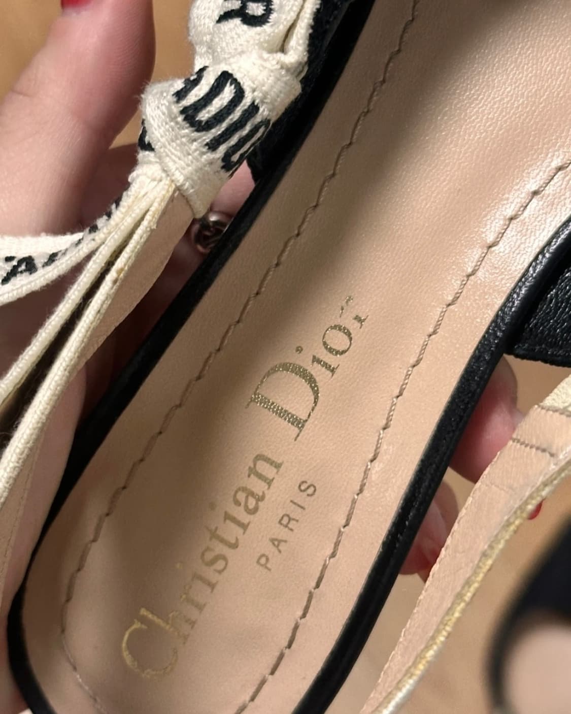 디올 J'ADIOR 블랙 펌프스 슬링백 (34.5) 6.5cm 상품이미지6