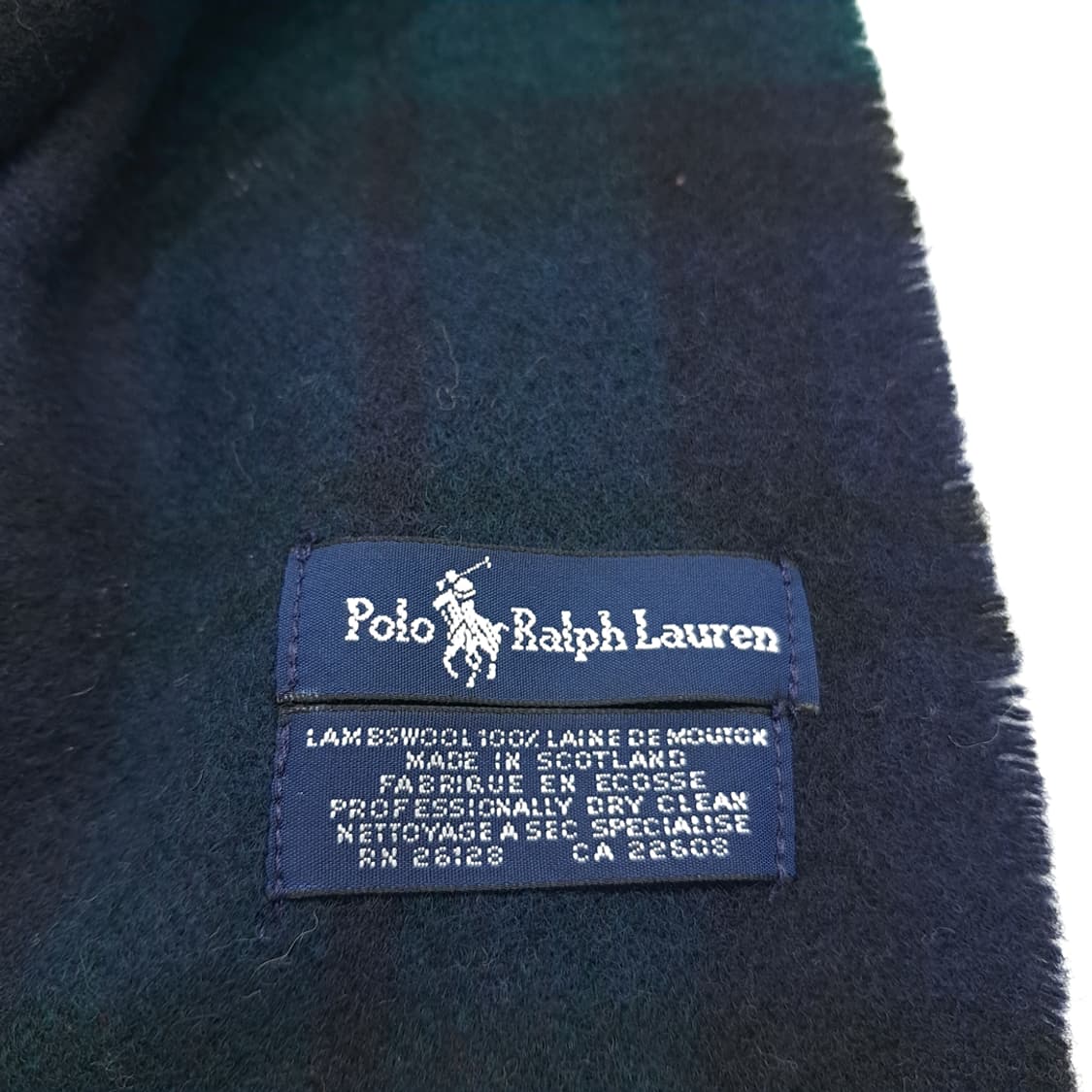 MX324 폴로 랄프로렌 클래식 블랙워치 타탄체크 램스울 목도리 머플러 상품이미지6