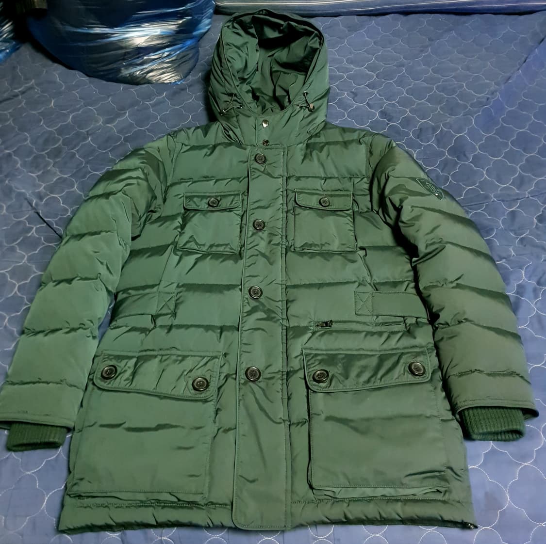 (빈티지)타미힐피거 사이드벨트 사파리 다운 점퍼 카키 (M) 상품이미지1