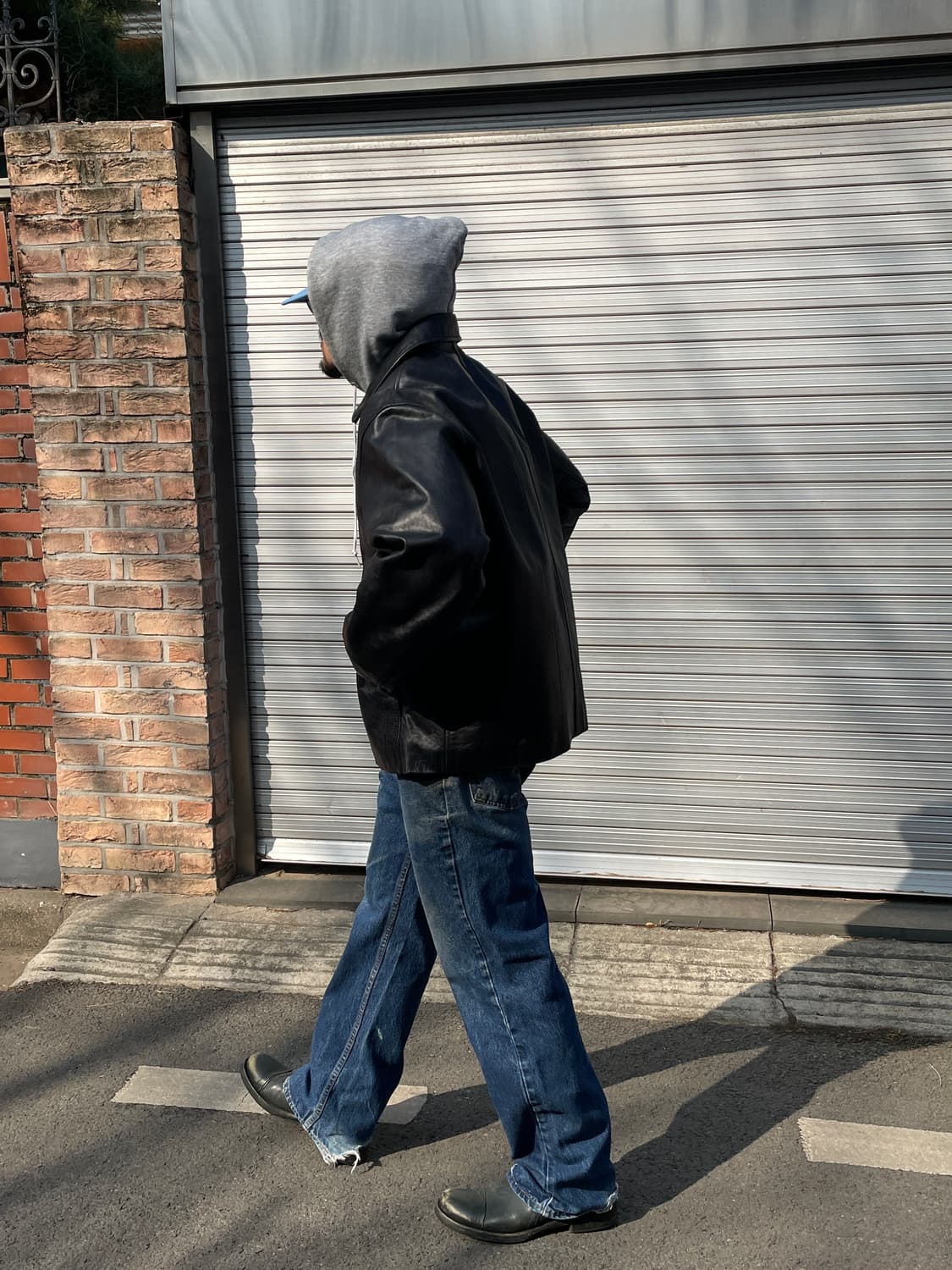  9-00s Old GAP Black Leather Full zip 상품이미지1