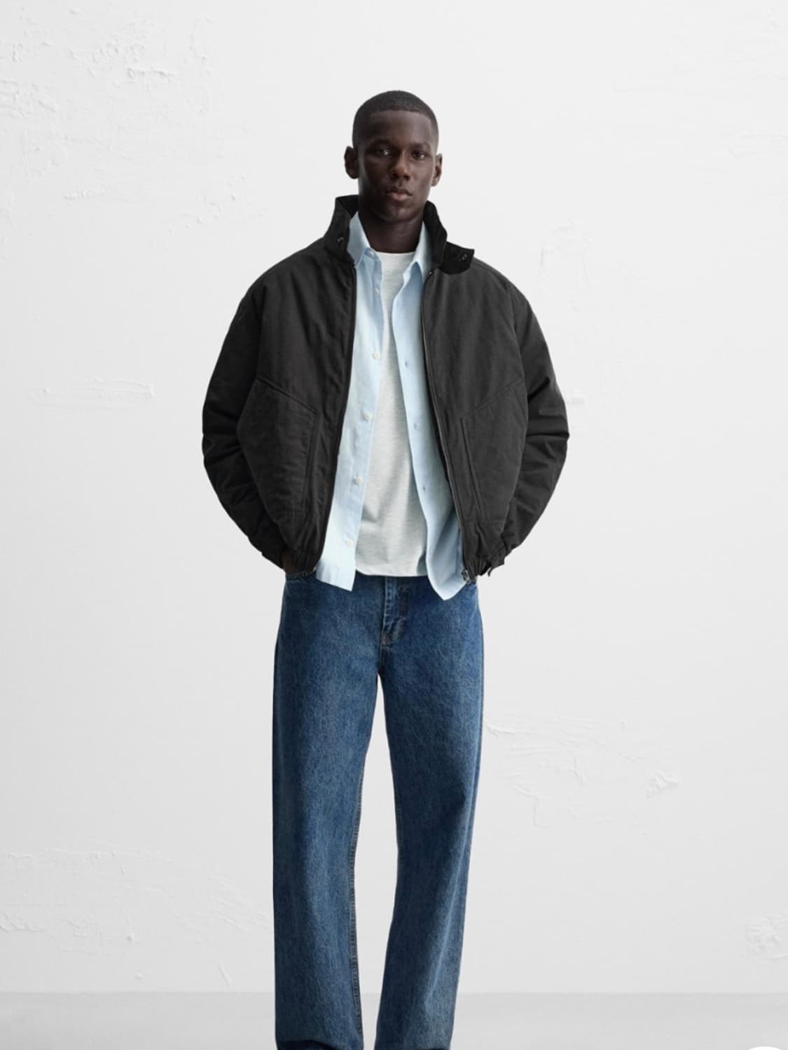 [M] 자라 패딩 보트 점퍼 블랙 상품이미지1