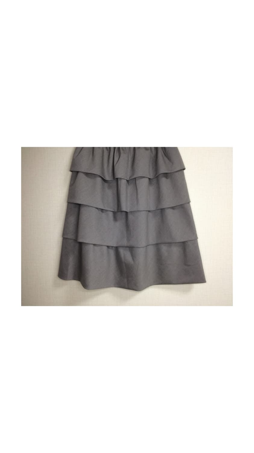 빈티지 그레이 프릴 밴딩 미디스커트 상품이미지3