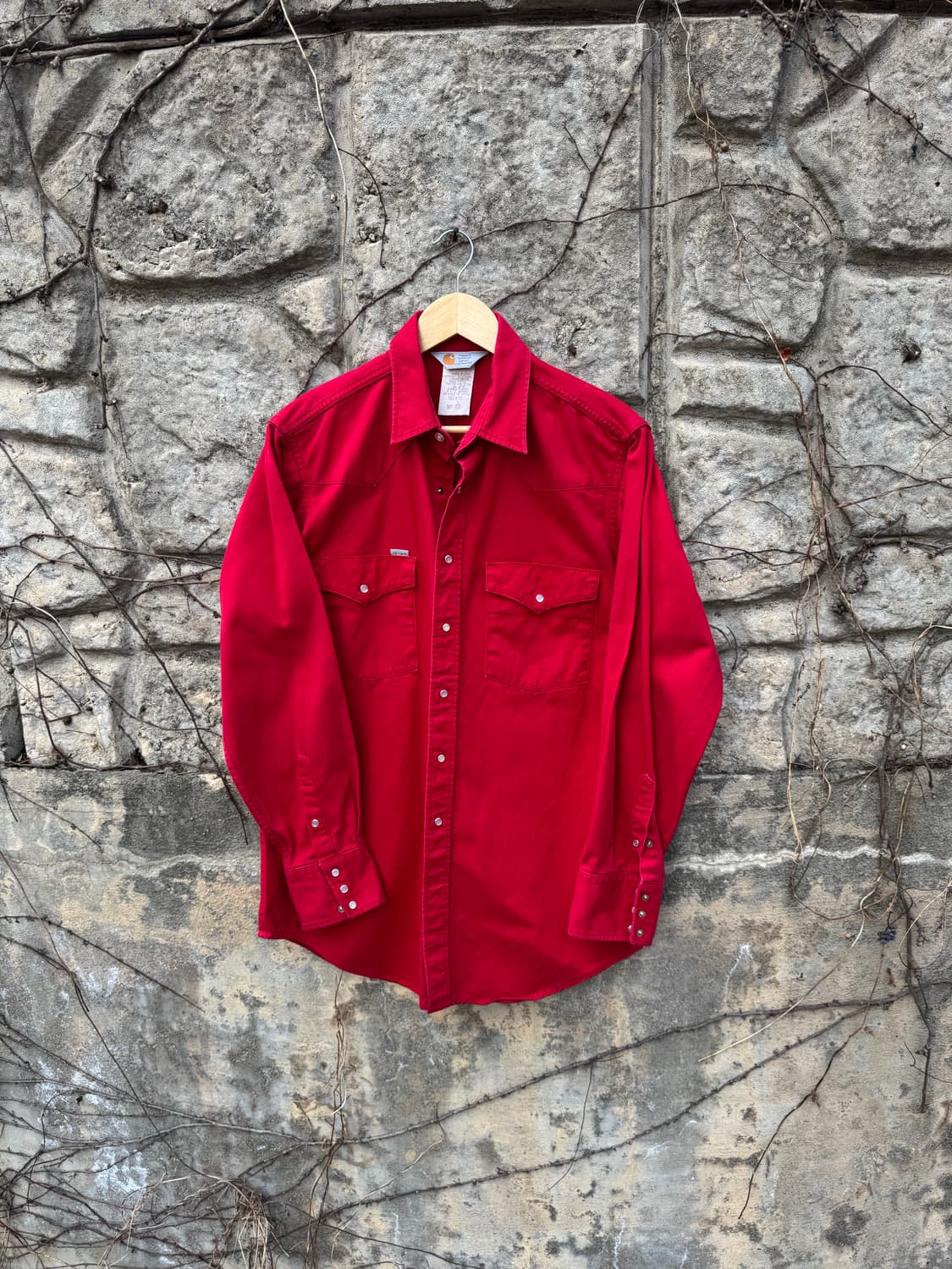 90s 칼하트 빈티지 헤비코튼 s01 웨스턴 셔츠 레드 상품이미지1