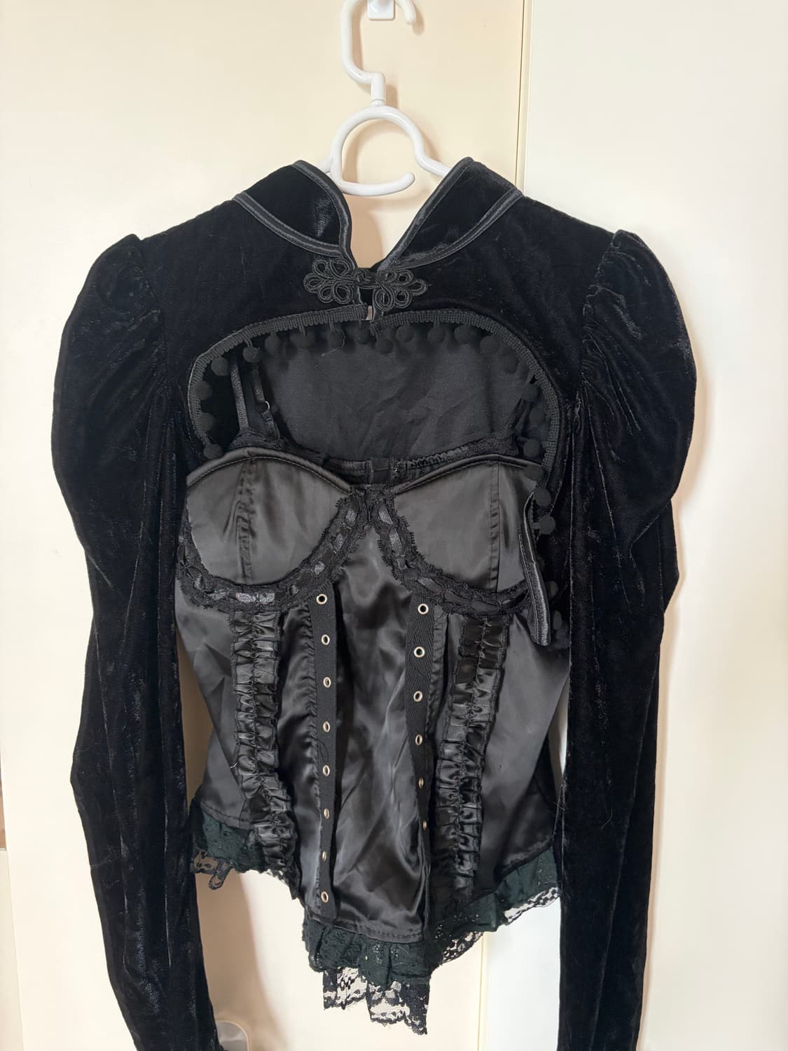 ozz on 오즈온깔 오리엔탈 고딕 펑크 슬리브 코르셋 파우닝 나시 상품이미지2