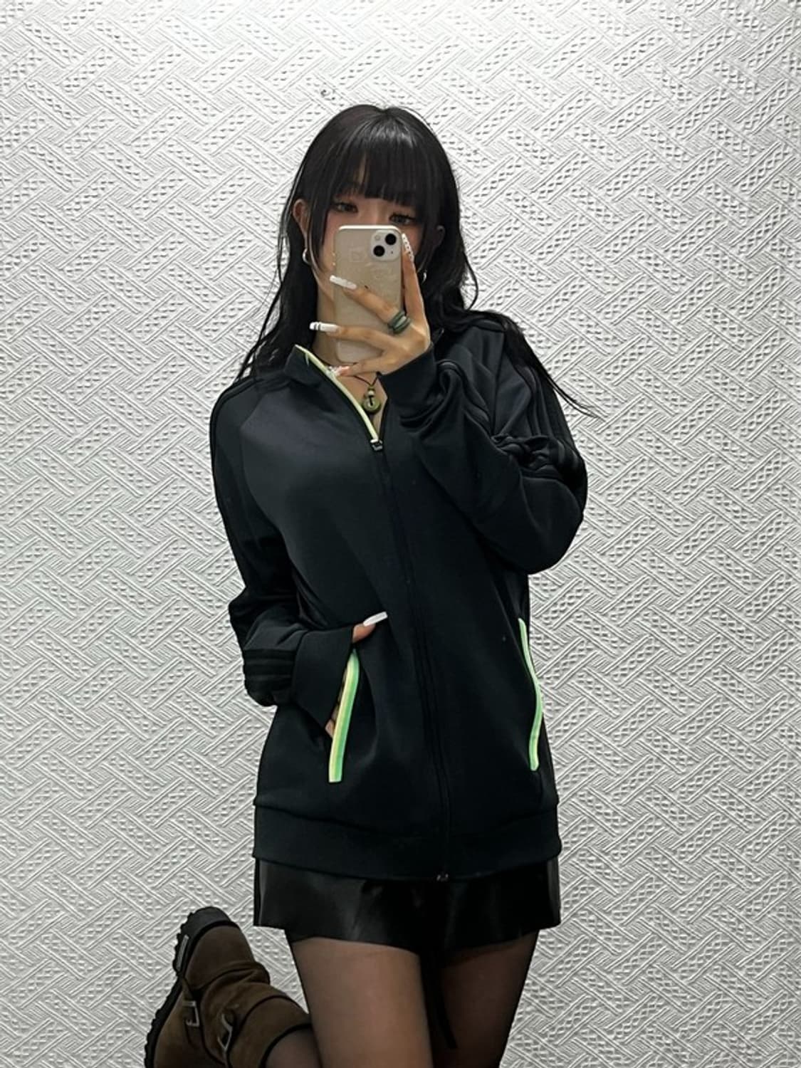 아디다스 스트릿 키치 레트로 네온그린 져지 집업 105 C10868 상품이미지1