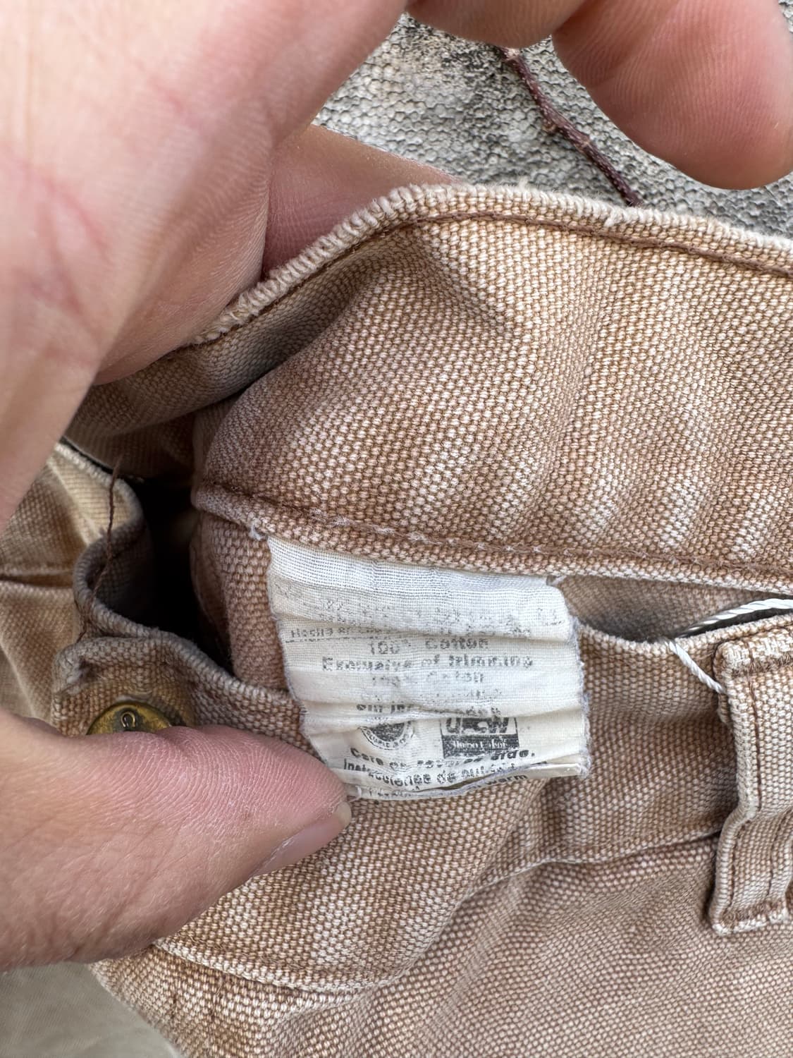 90s 칼하트 빈티지 b11 베이지 하드페이딩 싱글니 카펜터 워크 팬츠 상품이미지9