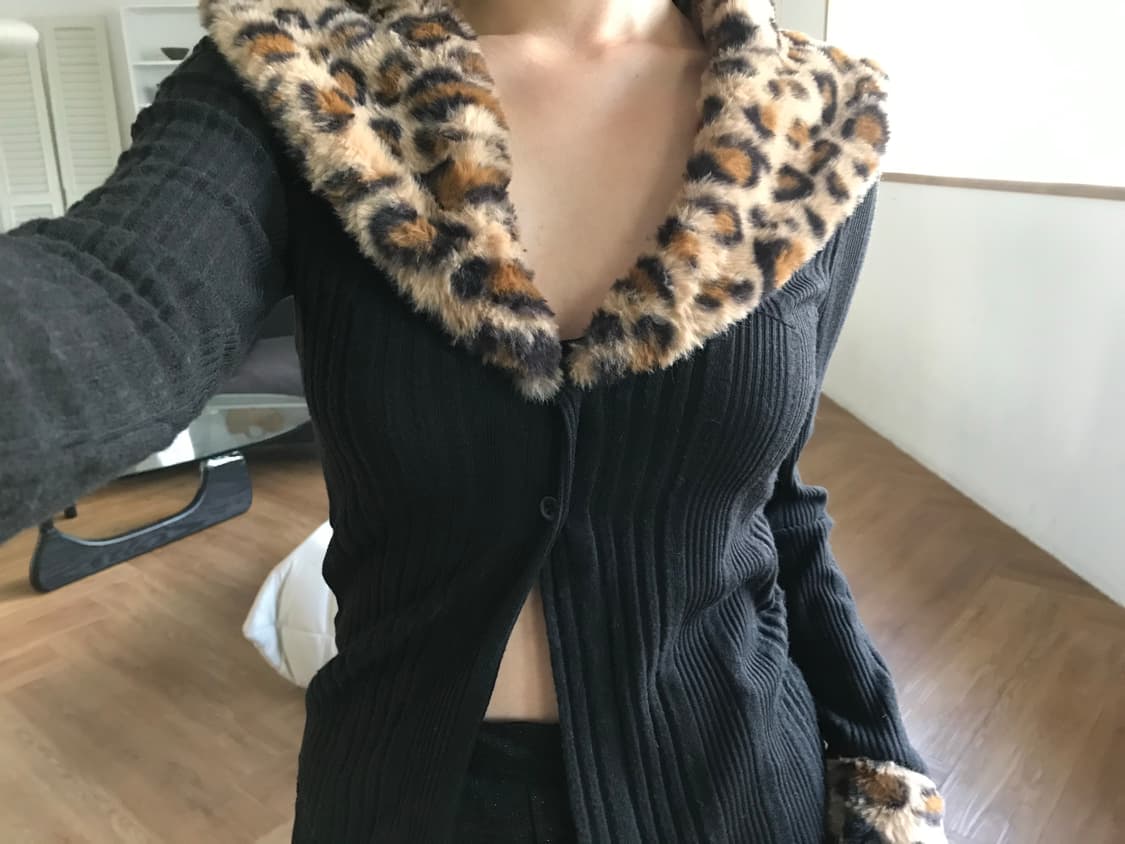 vintage pattern fur cardigan 상품이미지4