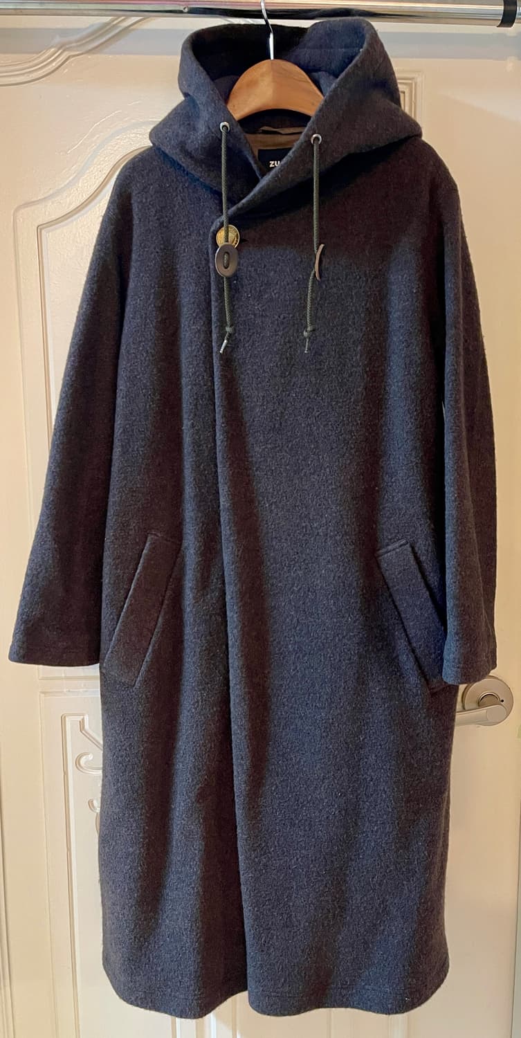 주카ZUCCA울 100% 후드 롱 코트 (M) 상품이미지1