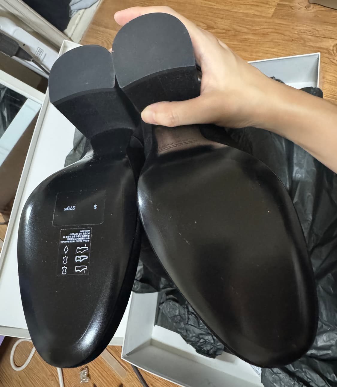 앤아더스토리즈 스웨이드 롱부츠힐 블랙 상품이미지4