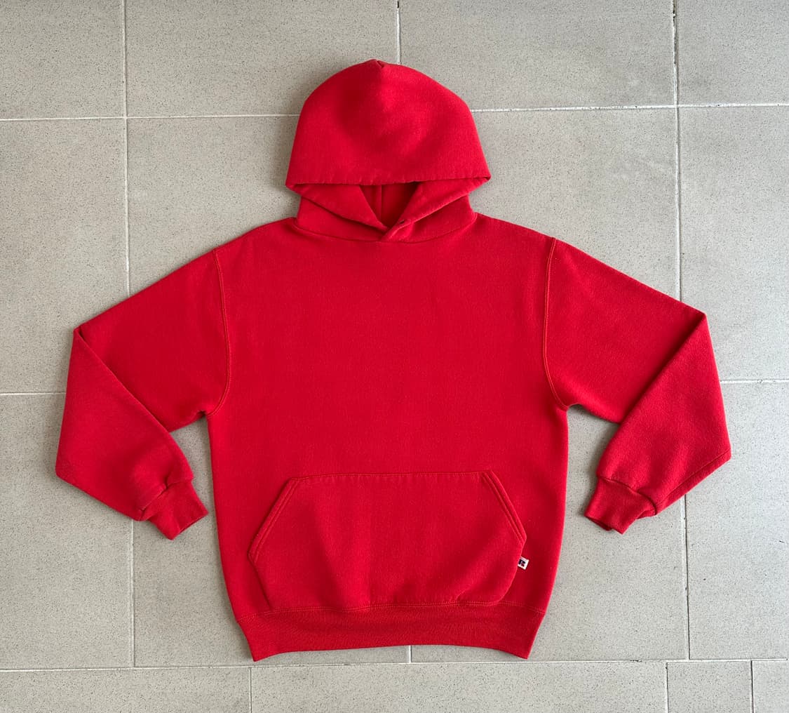 90s 빈티지 러셀 후드 레드 M USA 상품이미지1