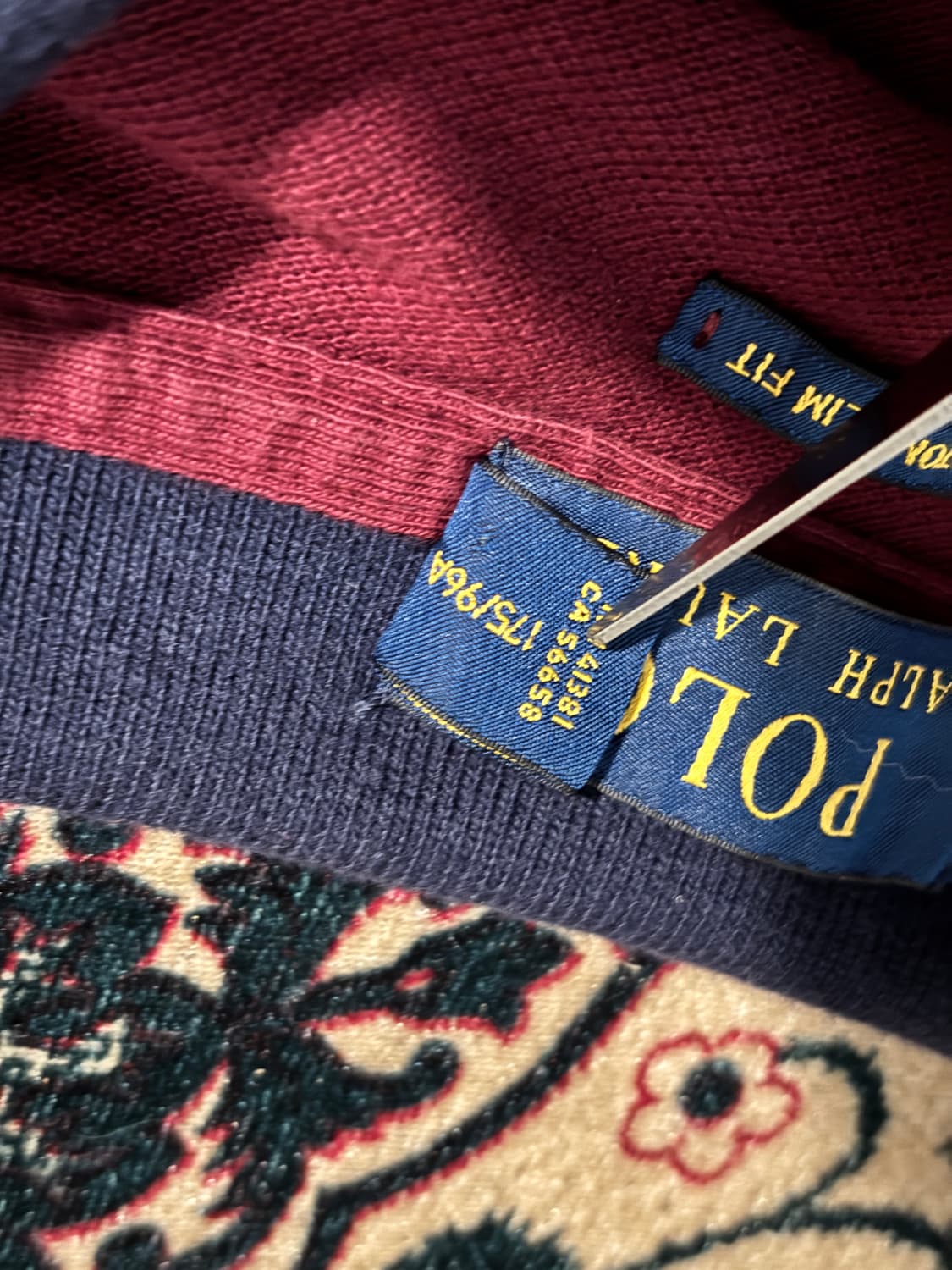 폴로 랄프로렌 빅포니 넘버링 반팔 카라티 버건디 네이비 M 상품이미지6