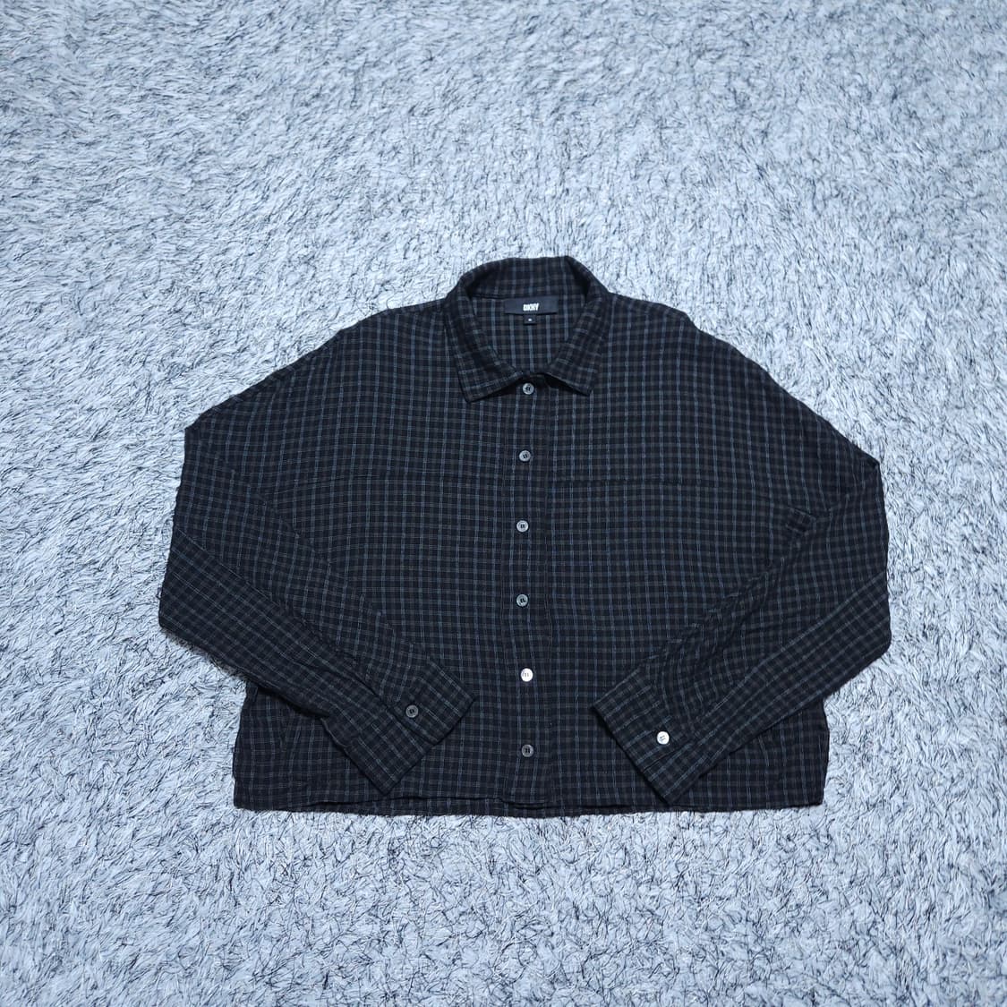 DKNY) XS 여자 오버핏 크롭 체크셔츠남방 / 왕눈이샵 상품이미지1