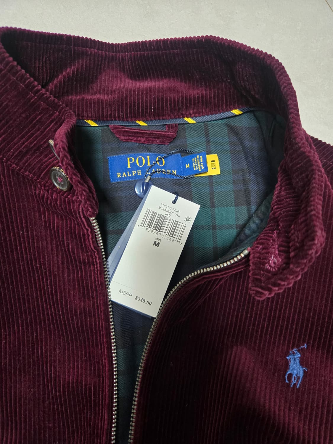 폴로 코듀로이 바라쿠다 버건디 M 상품이미지3