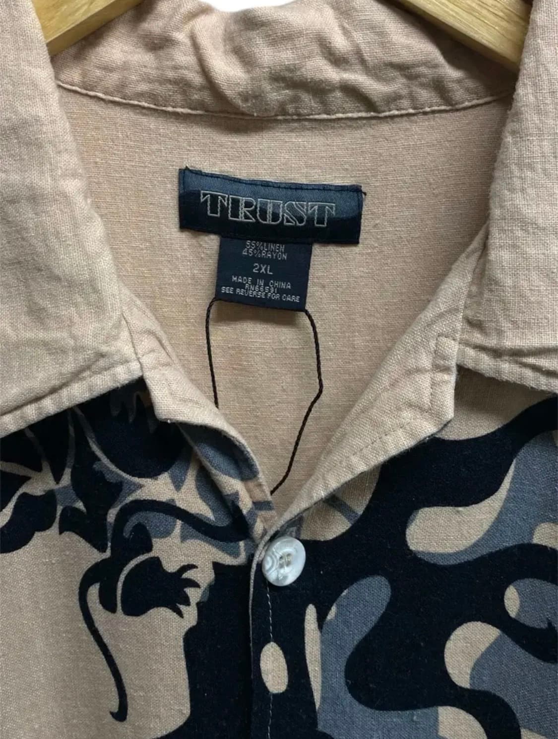 오리엔탈 드래곤 TRUST 프린트 셔츠- 2XL 상품이미지5