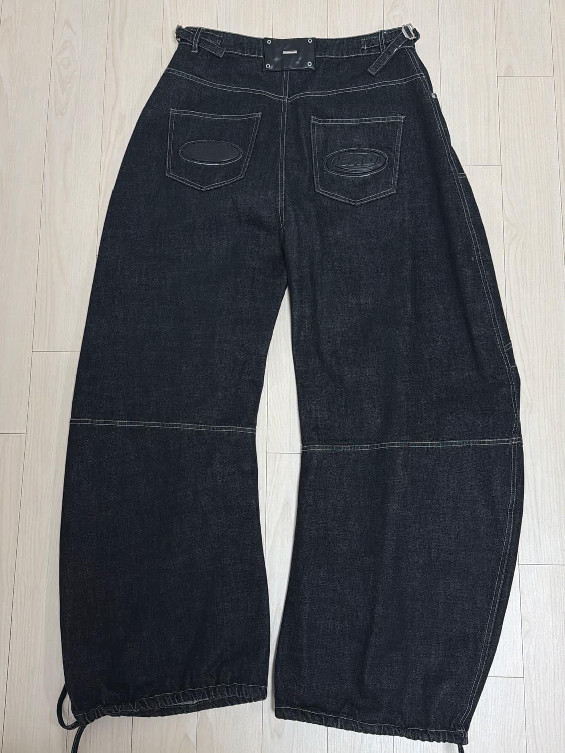 배드블러드 스쿼드 컨벡스 데님팬츠 블랙 S 상품이미지4