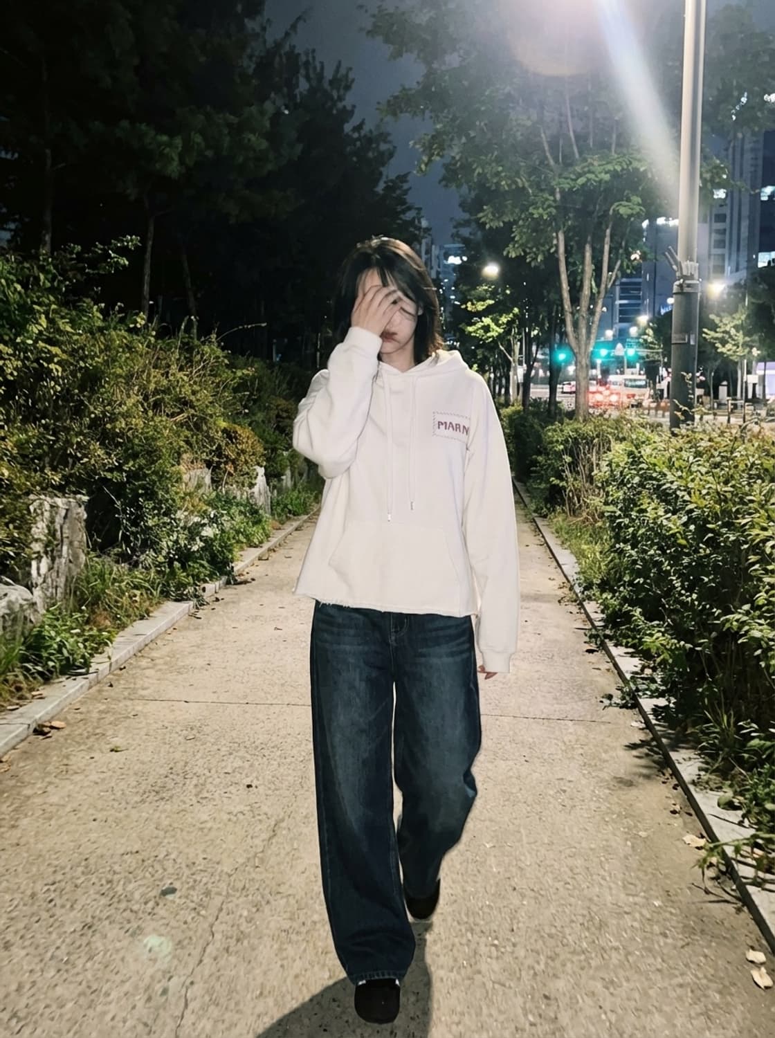 마르니 핸드 스티치 로고 후드티 상품이미지1