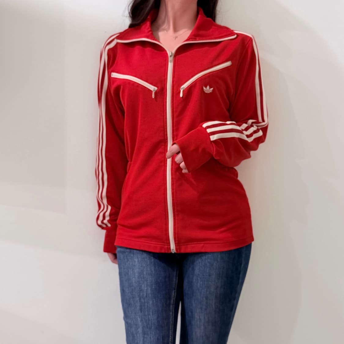 아디다스 산레모 00s 레드 화이트 트랙탑 져지 상품이미지1