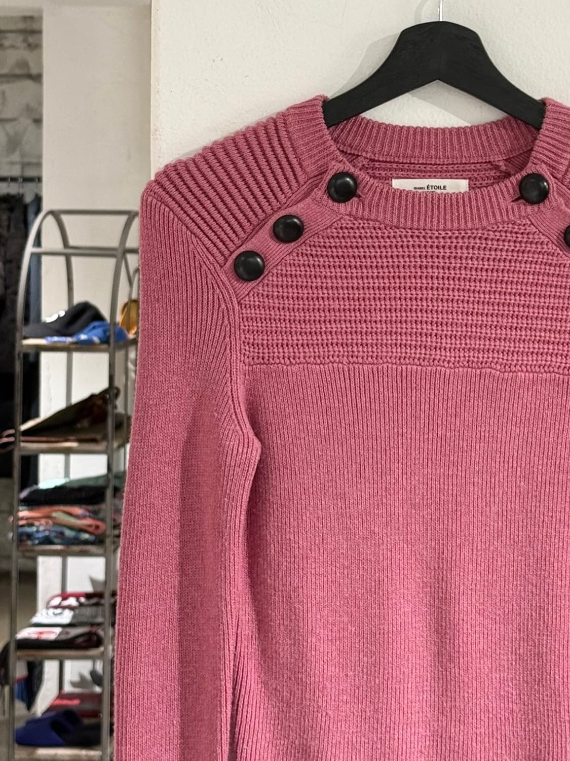 이자벨 마랑 에뚜왈 핑크 코일레 버튼 니트 스웨터 상품이미지2