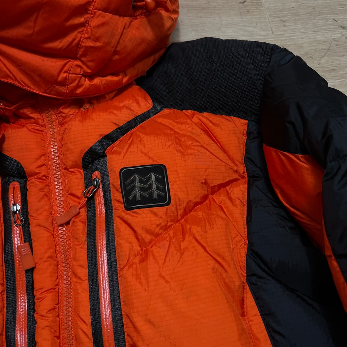 코오롱 윈드스토퍼 덕다운 800 후드 패딩 점퍼 [오렌지] L/100 상품이미지4