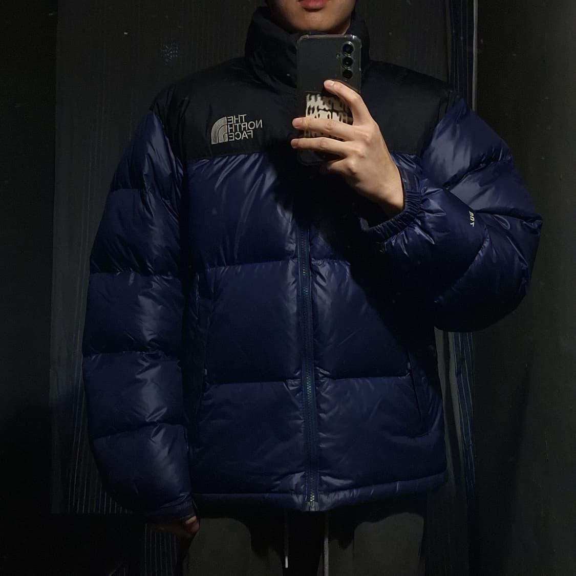 노스페이스 700 네이비 블랙 눕시 거위털 구스다운 패딩 점퍼 L 상품이미지2