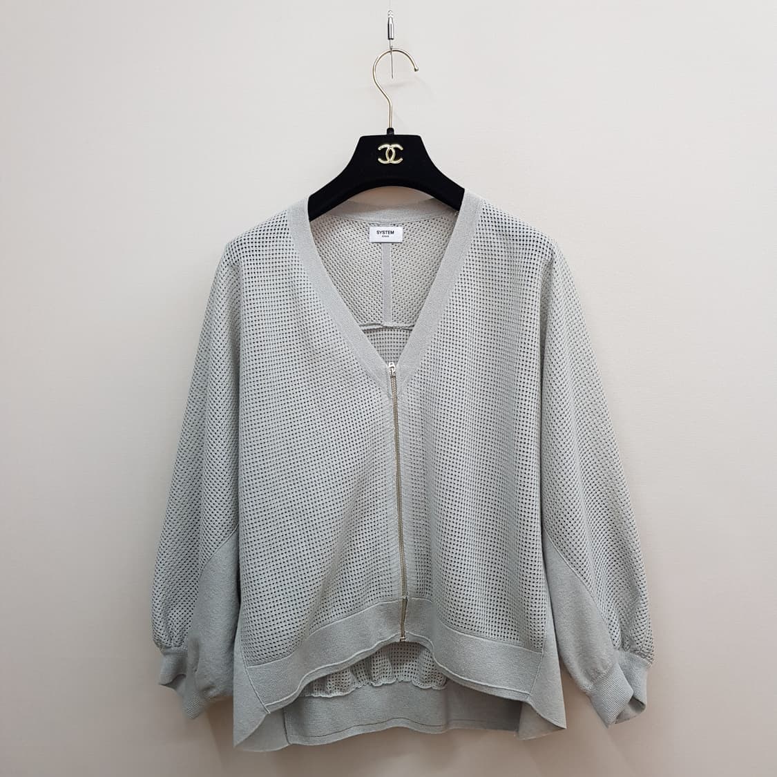 한섬 시스템 2022 메쉬 니트 집업 F사이즈 상품이미지1