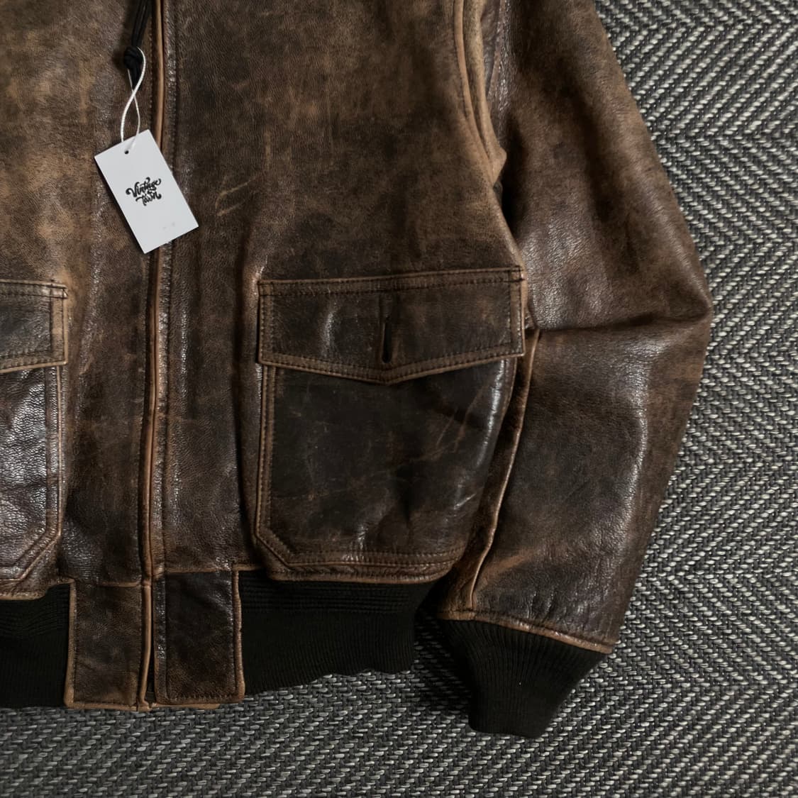 USA 오리지날 밀리터리 g-1 플라이트 레더 자켓y 3221 상품이미지3