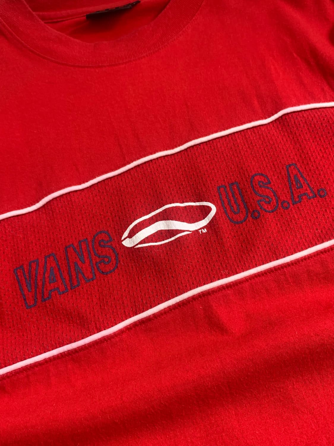 [L]90s VANS 레드 반팔 상품이미지4