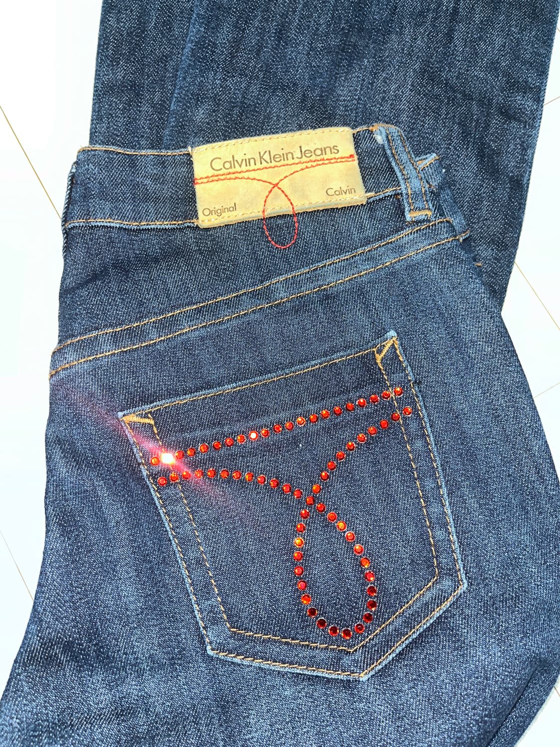 캘빈 클라인 진청 핫픽스 세미 부츠컷 상품이미지5