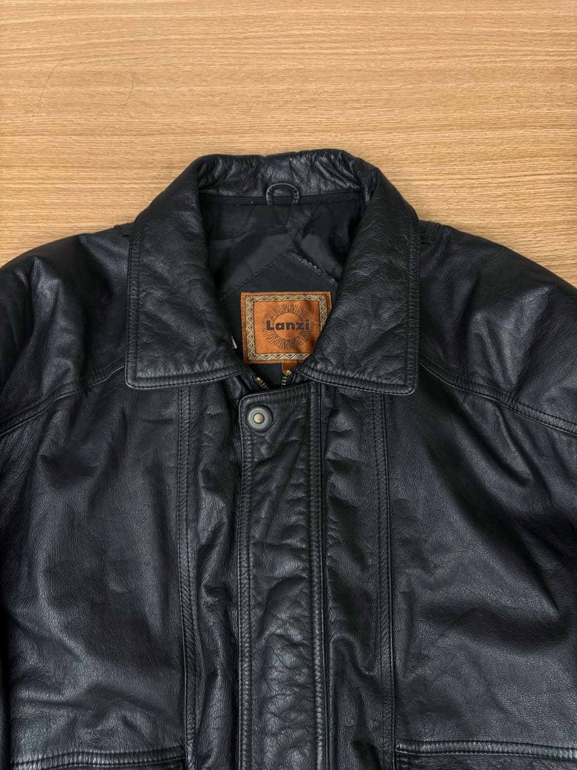 소가죽 래더 봄버 오버 자켓 상품이미지4