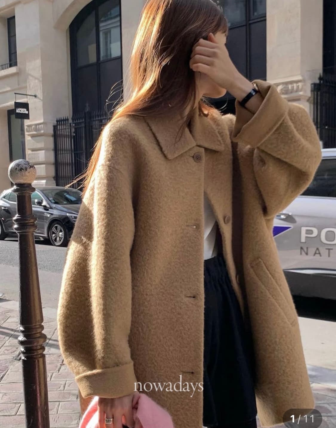 OUNCE 온스 베이비 알파카 캐롤 하프 코트 부클 상품이미지7