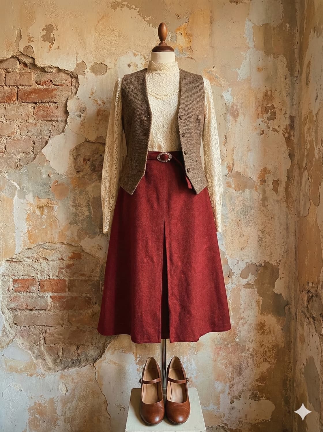 티롤리언 딥와인 스커트 상품이미지2
