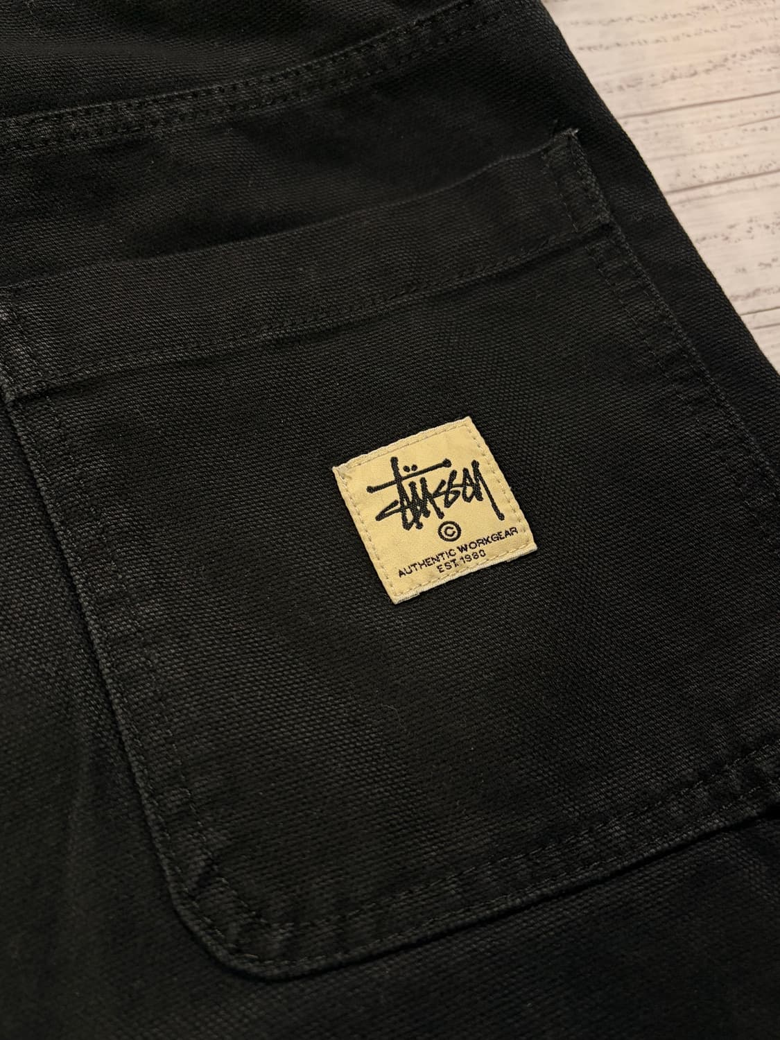 스투시 캔버스 워크 팬츠 블랙 상품이미지4
